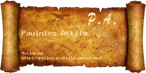 Paulnics Attila névjegykártya
